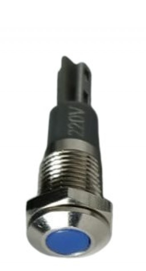 Sinaleiro Olho de Boi Inox 220V 6mm Azul